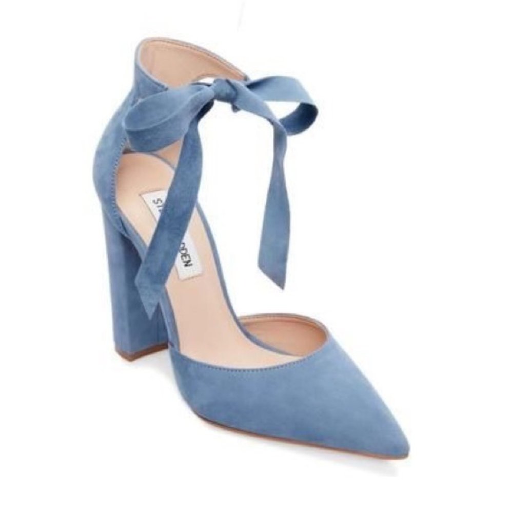 Steve Madden Pearl Blue Nubuck Heel (New)